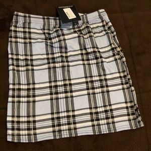 NWT BABY BLUE PLAID SKIRT